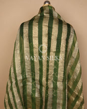 Load image into Gallery viewer, Green Crushed Banarasi Silk Unstitched Suit Set
