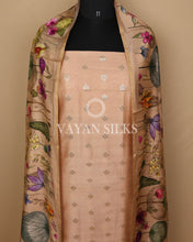 Load image into Gallery viewer, Peach Banarasi Silk Unstitched Suit Set