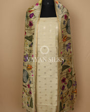 Load image into Gallery viewer, Pistachio Banarasi Silk Unstitched Suit Set