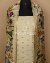Load image into Gallery viewer, Pistachio Banarasi Silk Unstitched Suit Set