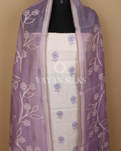 Load image into Gallery viewer, White Banarasi Silk Unstitched Suit Set