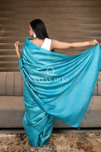 Load image into Gallery viewer, Blue Pure Tussar Silk Saree
