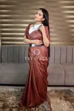 Load image into Gallery viewer, Brown Handwoven Pure Tussar Silk Saree