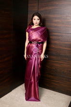 Load image into Gallery viewer, Magenta Copper Zari Pure Tussar Silk Saree