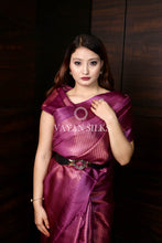 Load image into Gallery viewer, Magenta Copper Zari Pure Tussar Silk Saree