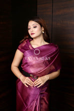 Load image into Gallery viewer, Magenta Copper Zari Pure Tussar Silk Saree