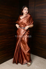 Load image into Gallery viewer, Brown Pure Tussar Silk Saree