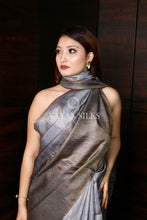 Load image into Gallery viewer, Grey Woven Tussar Silk Saree