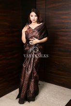 Load image into Gallery viewer, Black Copper Pure Tussar Silk Saree