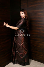 Load image into Gallery viewer, Black Copper Pure Tussar Silk Saree