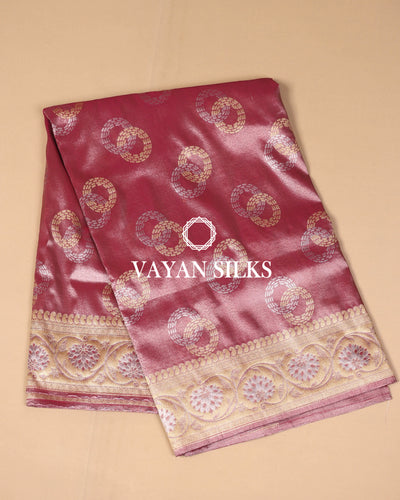 Pink Tissue Banarasi Silk Saree