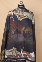 Load image into Gallery viewer, Black Banarasi Silk Unstitched Suit Set