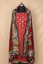 Load image into Gallery viewer, Maroon Banarasi Silk Unstitched Suit Set
