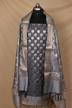 Load image into Gallery viewer, Dark Grey Cotton Silk Unstitched Suit Set