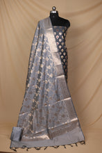 Load image into Gallery viewer, Dark Grey Cotton Silk Unstitched Suit Set