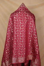 Load image into Gallery viewer, Wine Banarasi Silk Unstitched Suit Set