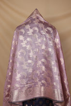 Load image into Gallery viewer, Navy Blue Lilac Cotton Silk Unstitched Suit Set