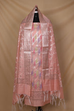 Load image into Gallery viewer, Peach Multi Cotton Silk Unstitched Suit Set