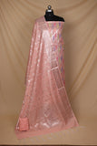 Peach Multi Cotton Silk Unstitched Suit Set