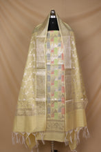 Load image into Gallery viewer, Lemon Yellow Multi Cotton Silk Unstitched Suit Set