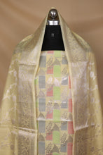 Load image into Gallery viewer, Lemon Yellow Multi Cotton Silk Unstitched Suit Set