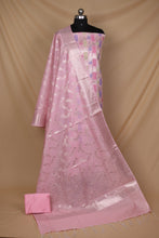 Load image into Gallery viewer, Baby Pink Multi Cotton Silk Unstitched Suit Set