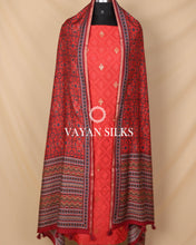 Load image into Gallery viewer, Red Banarasi Silk Unstitched Suit Set