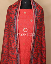 Load image into Gallery viewer, Red Banarasi Silk Unstitched Suit Set