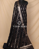 Black Moonga Silk Unstitched Suit Set