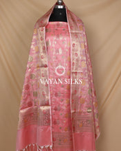 Load image into Gallery viewer, Pink Banarasi Silk Unstitched Suit Set