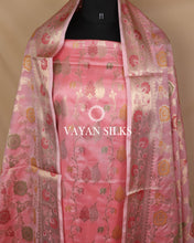 Load image into Gallery viewer, Pink Banarasi Silk Unstitched Suit Set