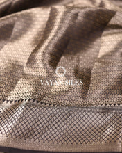Load image into Gallery viewer, Black Pure Dupion Katan Silk Saree