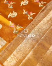 Load image into Gallery viewer, Orange Pure Dupion Katan Silk Saree