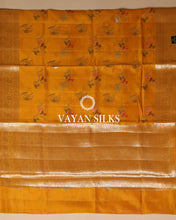 Load image into Gallery viewer, Orange Pure Dupion Katan Silk Saree