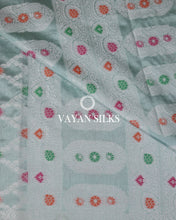Load image into Gallery viewer, Ice Blue Dupion Silk Saree