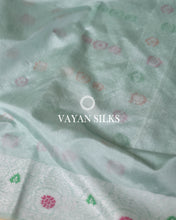 Load image into Gallery viewer, Ice Blue Dupion Silk Saree