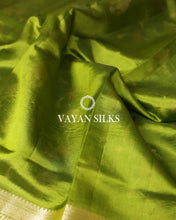 Load image into Gallery viewer, Green Pure Dupion Katan Silk Saree