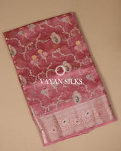 Load image into Gallery viewer, Onion Pink Pure Dupion Katan Silk Saree