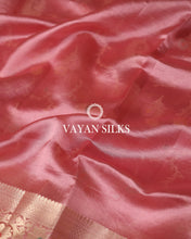 Load image into Gallery viewer, Onion Pink Pure Dupion Katan Silk Saree