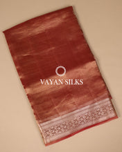 Load image into Gallery viewer, Rust Pure Tissue Silk Saree