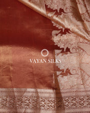 Load image into Gallery viewer, Rust Pure Tissue Silk Saree