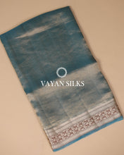 Load image into Gallery viewer, Sea Blue Pure Tissue Silk Saree