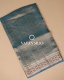 Sea Blue Pure Tissue Silk Saree