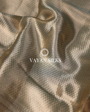 Load image into Gallery viewer, Sea Blue Pure Tissue Silk Saree