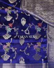 Load image into Gallery viewer, Royal Blue Pure Dupion Katan Silk Saree
