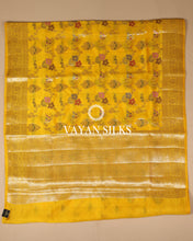 Load image into Gallery viewer, Yellow Pure Dupion Katan Silk Saree