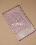 Lavender Banarasi Mushru Silk Saree