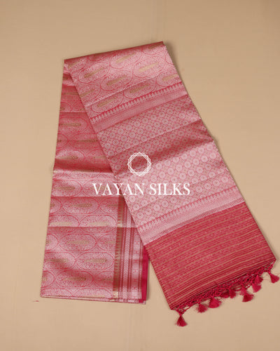 Red Banarasi Organza Tanchui Silk Saree