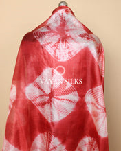Load image into Gallery viewer, Red White Woven Pure Tussar Silk Unstitched Suit Set