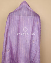 Load image into Gallery viewer, Lavender Purple Woven Pure Tussar Silk Unstitched Suit Set